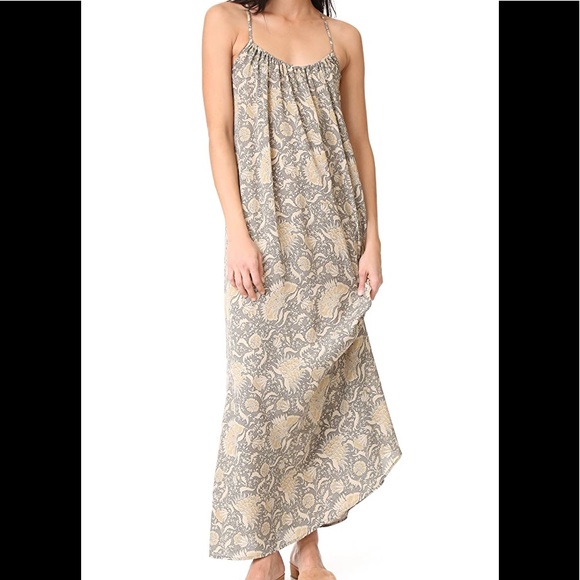 VINCE Floral Maxi Silk Slip Dress in Natural - Picture 6 of 13